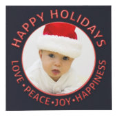 Happy Holidays Liebe Peace Custom Five Foto Cube Würfel (Vorderseite)