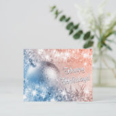 Happy Holidays Light Blue und Coral Weihnachten Postkarte (Stehend Vorderseite)