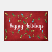 Happy Holidays Lights On Red Doormat Fußmatte (Vorderseite)
