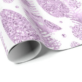 Happy Holidays Lila Lavender Glitzer Weihnachten Geschenkpapier (Rolleneckpunkt)