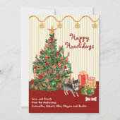 Happy Holidays Log Haired Chihuahua Tree Presents (Vorderseite)