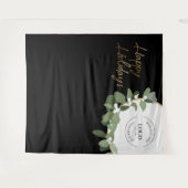 Happy Holidays Logo Weihnachten Foto Hintergrund Wandteppich (Vorderseite (Horizontal))