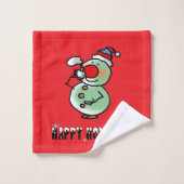 Happy Holidays (lustiger Schneemann) Badhandtuch Set (Waschlappen)