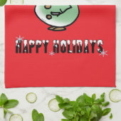 Happy Holidays (lustiger Schneemann) Geschirrtuch (Gefaltet)