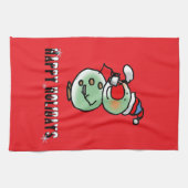 Happy Holidays (lustiger Schneemann) Geschirrtuch (Horizontal)