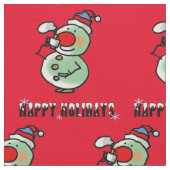 Happy Holidays (lustiger Schneemann) Stoff (Nahaufnahme)