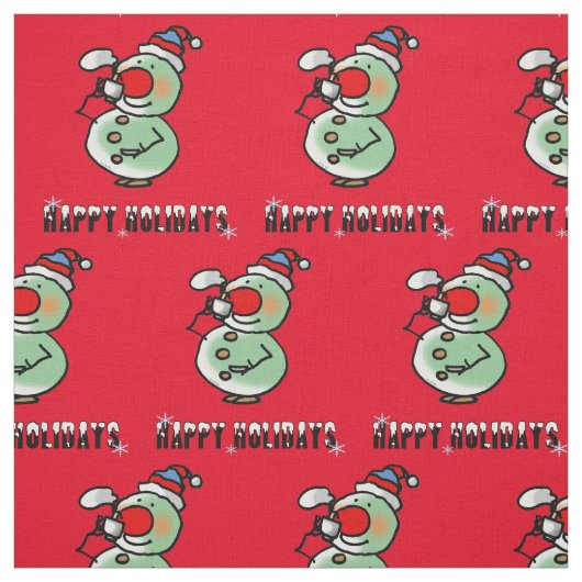 Happy Holidays (lustiger Schneemann) Stoff (Muster)