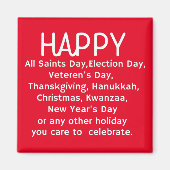 Happy Holidays Magnet (Vorne)