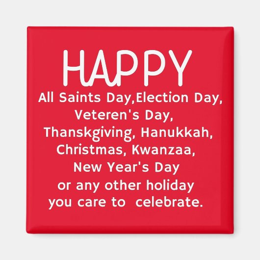 Happy Holidays Magnet (Vorne)