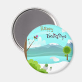 Happy Holidays Magnet (Vorderseite/Rückseite)