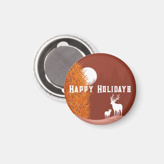 Happy Holidays - Magnet (Vorderseite/Rückseite)