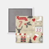 Happy Holidays Magnet (Vorderseite/Rückseite)
