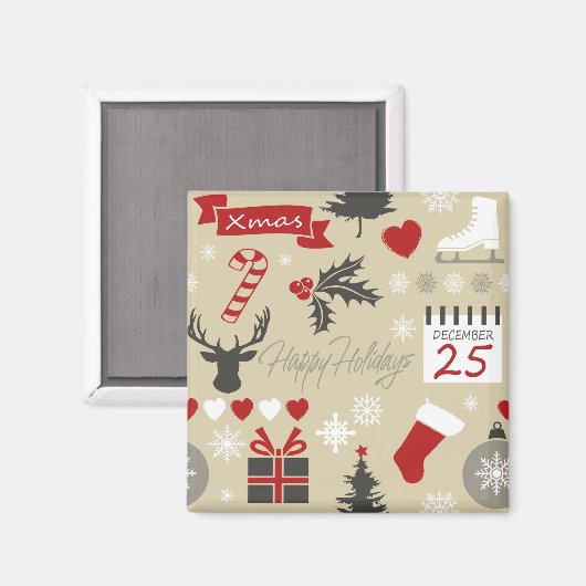 Happy Holidays Magnet (Vorderseite/Rückseite)