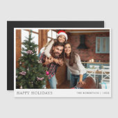 Happy Holidays Magnetic Modern Foto Postkarte (Vorne/Hinten)