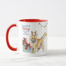 Happy Holidays MAINE COON Cat Mama Vater Weihnacht Tasse