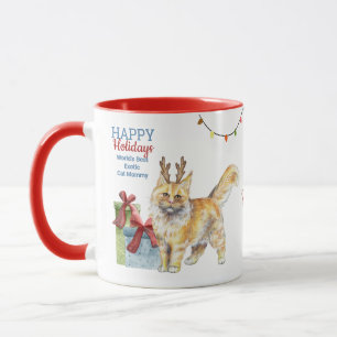 Happy Holidays MAINE COON Cat Mama Vater Weihnacht Tasse