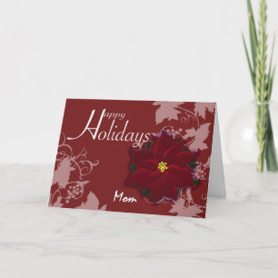 Happy Holidays Mama Weihnachten Poinsettia Karte