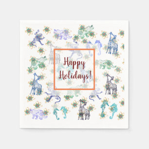 Happy Holidays Mandala Art Serviette