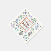 Happy Holidays Mandala Art Serviette (Ecke)