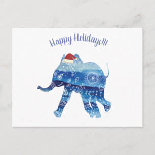 Happy Holidays Mandala Elefant Postkarte