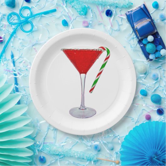 Happy Holidays Martini Glass Pappteller (Party)