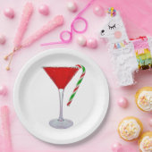 Happy Holidays Martini Glass Pappteller (Party)