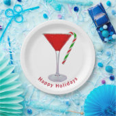 Happy Holidays Martini Glass Pappteller (Party)