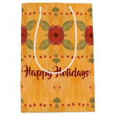 Happy Holidays Medium Paper Geschenktasche Mittlere Geschenktüte (Vorderseite)