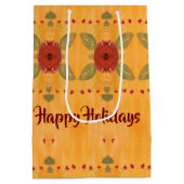 Happy Holidays Medium Paper Geschenktasche Mittlere Geschenktüte (Rückseite)