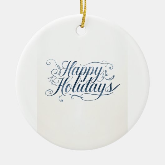 Happy Holidays Merry Christmas Family New Year Keramik Ornament (Vorne)