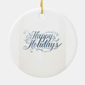 Happy Holidays Merry Christmas Family New Year Keramik Ornament (Hinten)