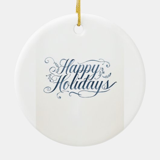 Happy Holidays Merry Christmas Family New Year Keramik Ornament (Hinten)