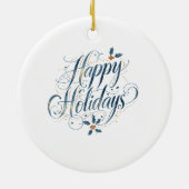 Happy Holidays Merry Christmas Family New Year Keramik Ornament (Hinten)
