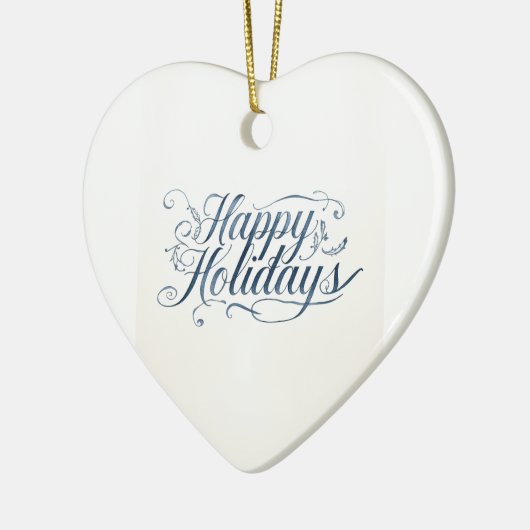 Happy Holidays Merry Christmas Family New Year Keramik Ornament (Links)