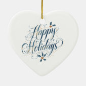 Happy Holidays Merry Christmas Family New Year Keramik Ornament (Hinten)