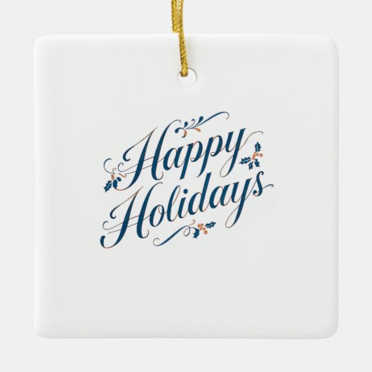 Happy Holidays Merry Christmas Family New Year Keramikornament (Vorderseite)