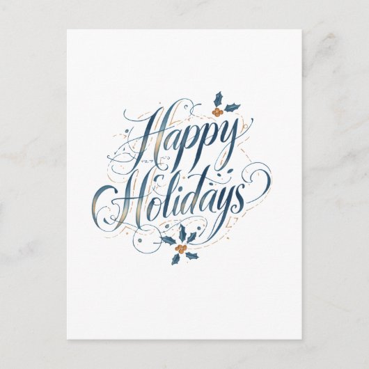 Happy Holidays Merry Christmas Family New Year Postkarte (Vorderseite)