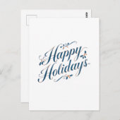 Happy Holidays Merry Christmas Family New Year Postkarte (Vorne/Hinten)