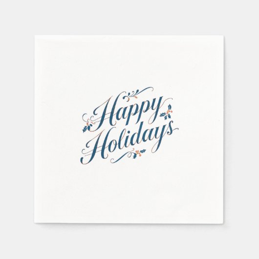 Happy Holidays Merry Christmas Family New Year Serviette (Vorderseite)