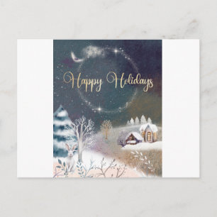 Happy Holidays & Merry Christmas Feiertagspostkarte
