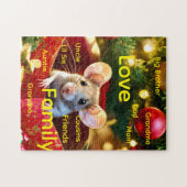 Happy Holidays Merry Christmas Mouse Love Puzzle  (Horizontal)