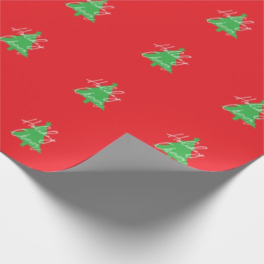 Happy Holidays Merry Christmas New Year Geschenkpapier (Ecke)