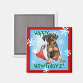 Happy Holidays Min Button Magnet (Vorderseite/Rückseite)