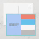 Happy Holidays Minimalismus Geometrie Postkarte (Vorne/Hinten)