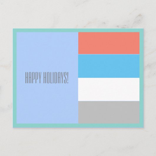 Happy Holidays Minimalismus Geometrie Postkarte (Vorderseite)