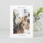 Happy Holidays Minimalistisches Foto Feiertagskarte (Stehend Vorderseite)