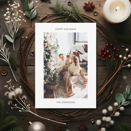 Happy Holidays Minimalistisches Foto Feiertagskarte
