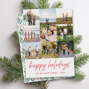 Happy Holidays Minimalistisches Skript 9 FotoColla Feiertagskarte