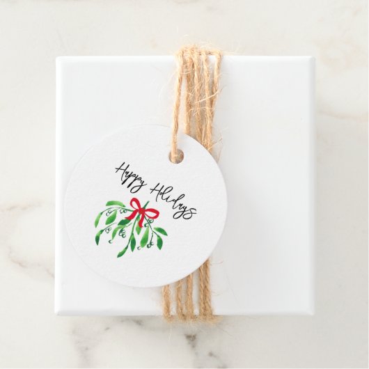 HAPPY HOLIDAYS Mistletoe Festlicher Weihnachtsspas Geschenkanhänger (Beispiel)