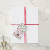 Happy Holidays Mistletoe Red Bow Custom Christmas Geschenkanhänger (Mit Garn)